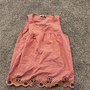 Madewell Pink Gingham Kids Dress with Floral Detail